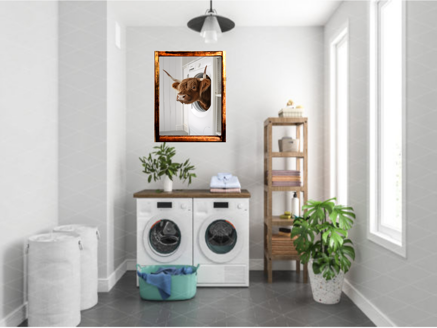 Laundry Room Highland Cow
