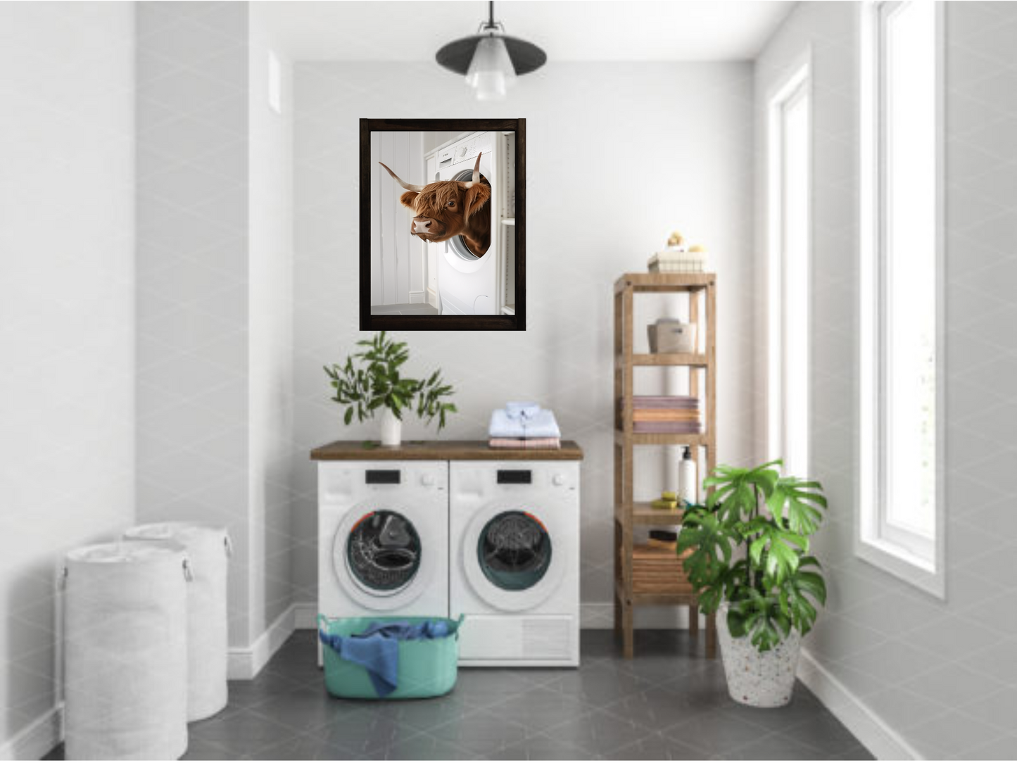 Laundry Room Highland Cow
