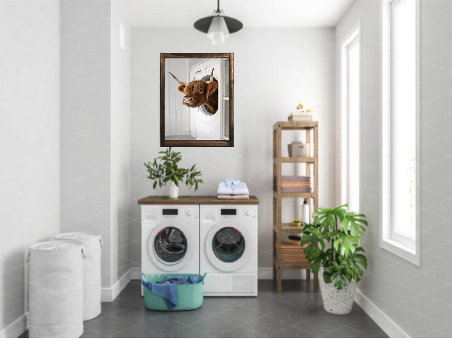 Laundry Room Highland Cow