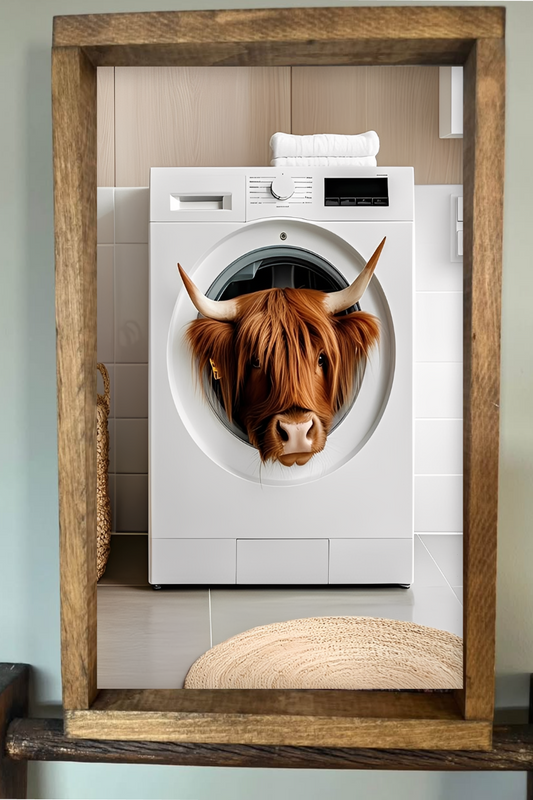 All Cleaned Up Highland Cow Farmhouse Sign