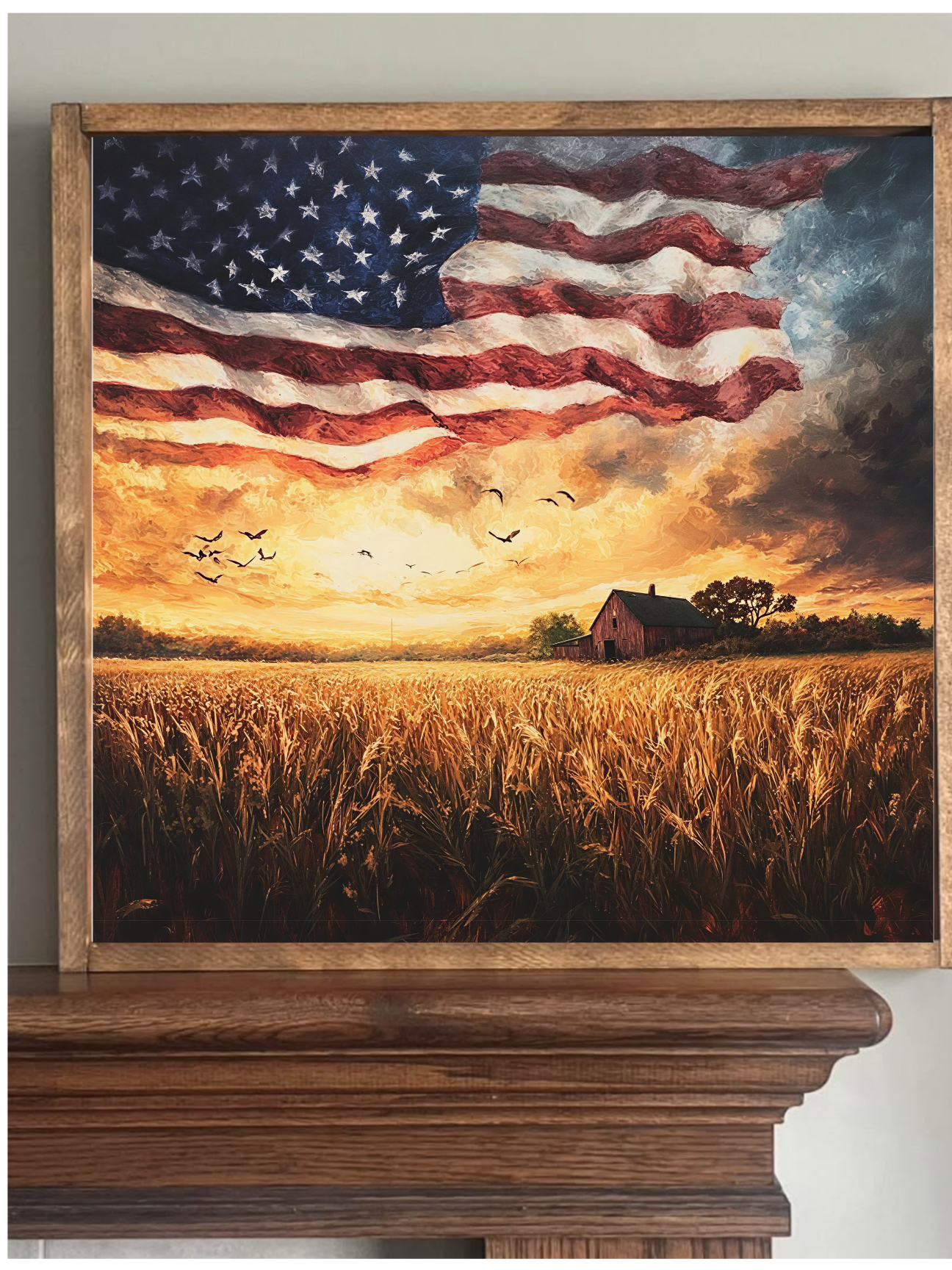 American Flag Farm Farmhouse Sign