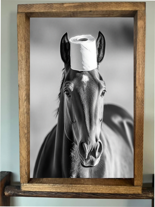 Balancing Act Horse Farmhouse Sign