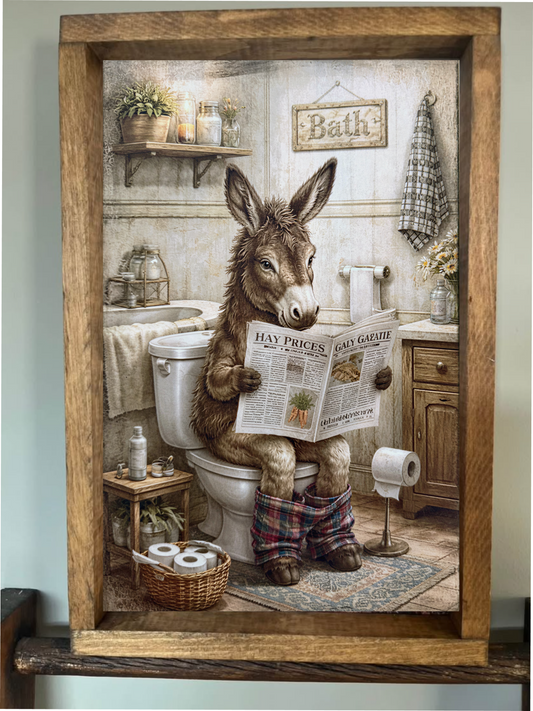 Bathroom Donkey Farmhouse Sign