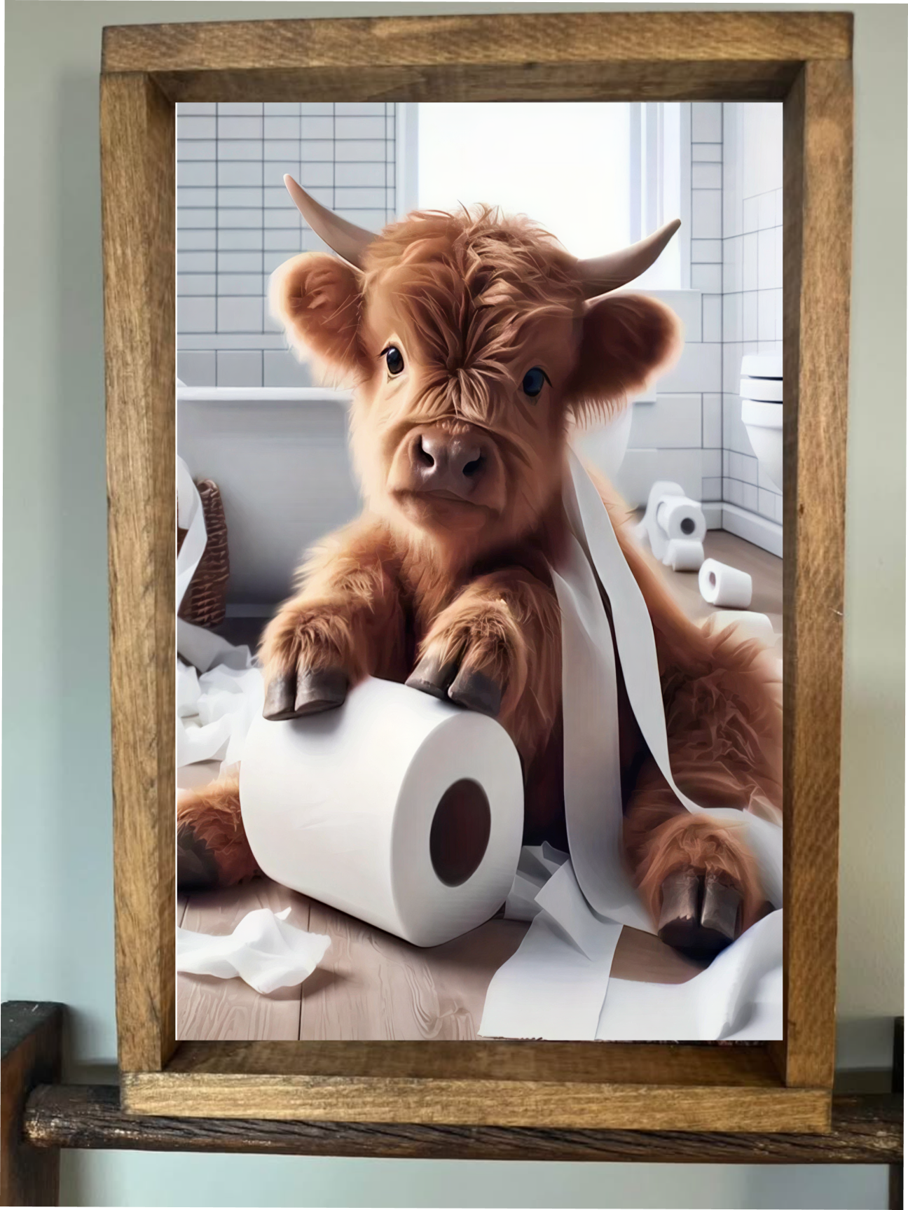 Bathroom Trouble Farmhouse Sign