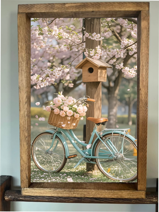 Bike and Blossoms Farmhouse Sign