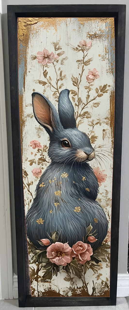 Blue Bunny Farmhouse Sign