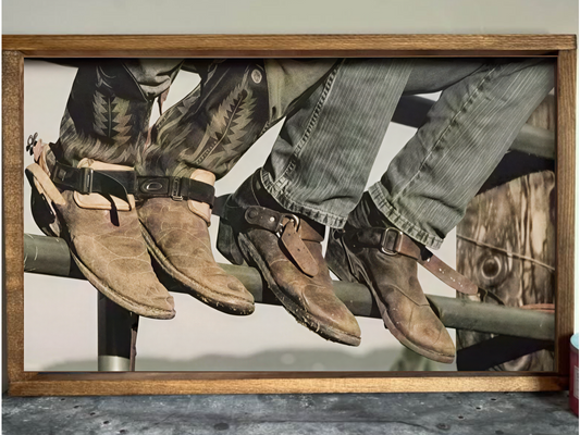 Boots on the Fence Farmhouse Sign