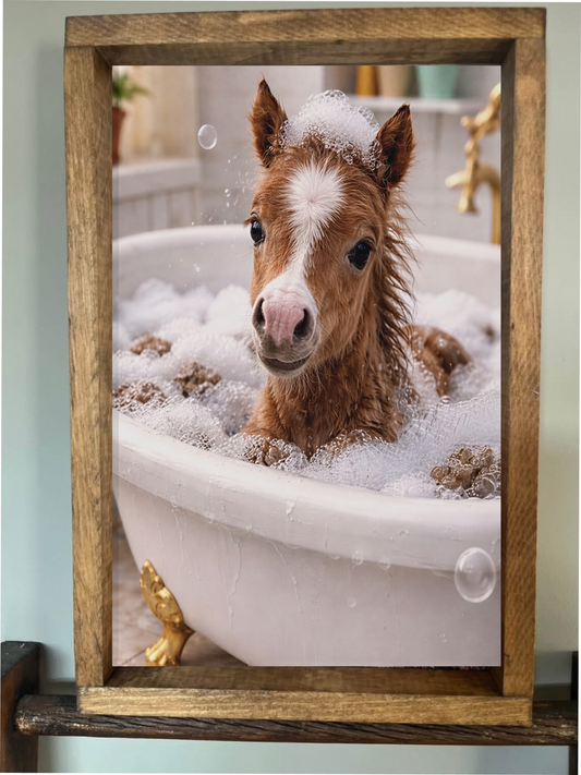 Bubble Bath Pony Farmhouse Sign