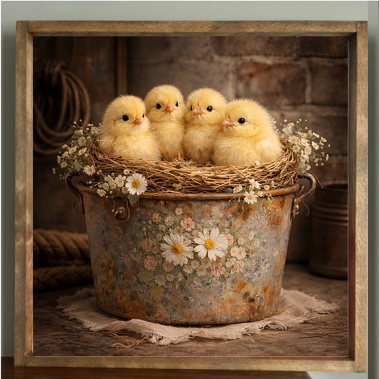 Bucket of Chicks Farmhouse Sign