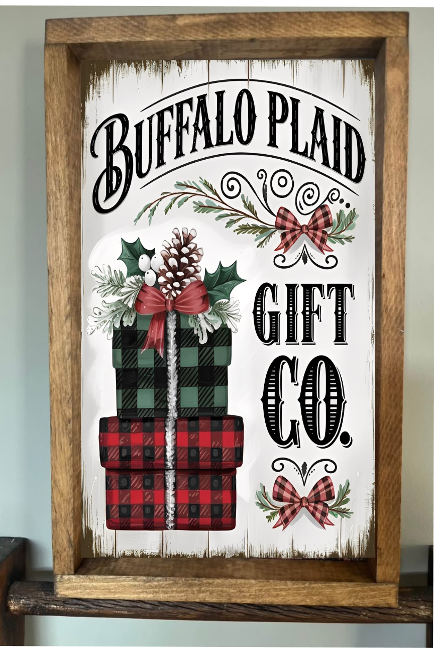 Buffalo Plaid Farmhouse Sign