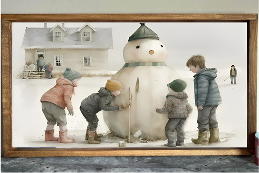 Building a Snowman Farmhouse Sign