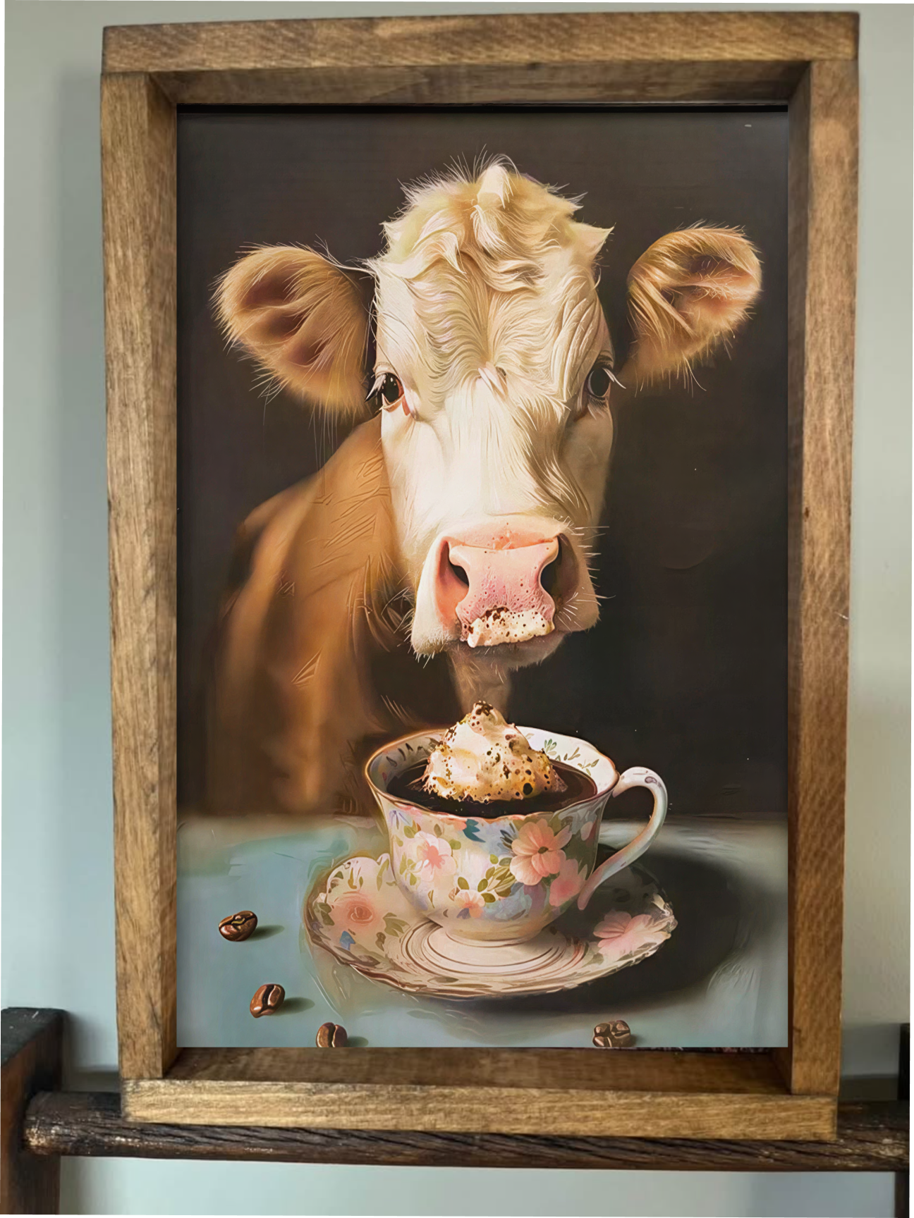 Coffee Time Cow Farmhouse Sign