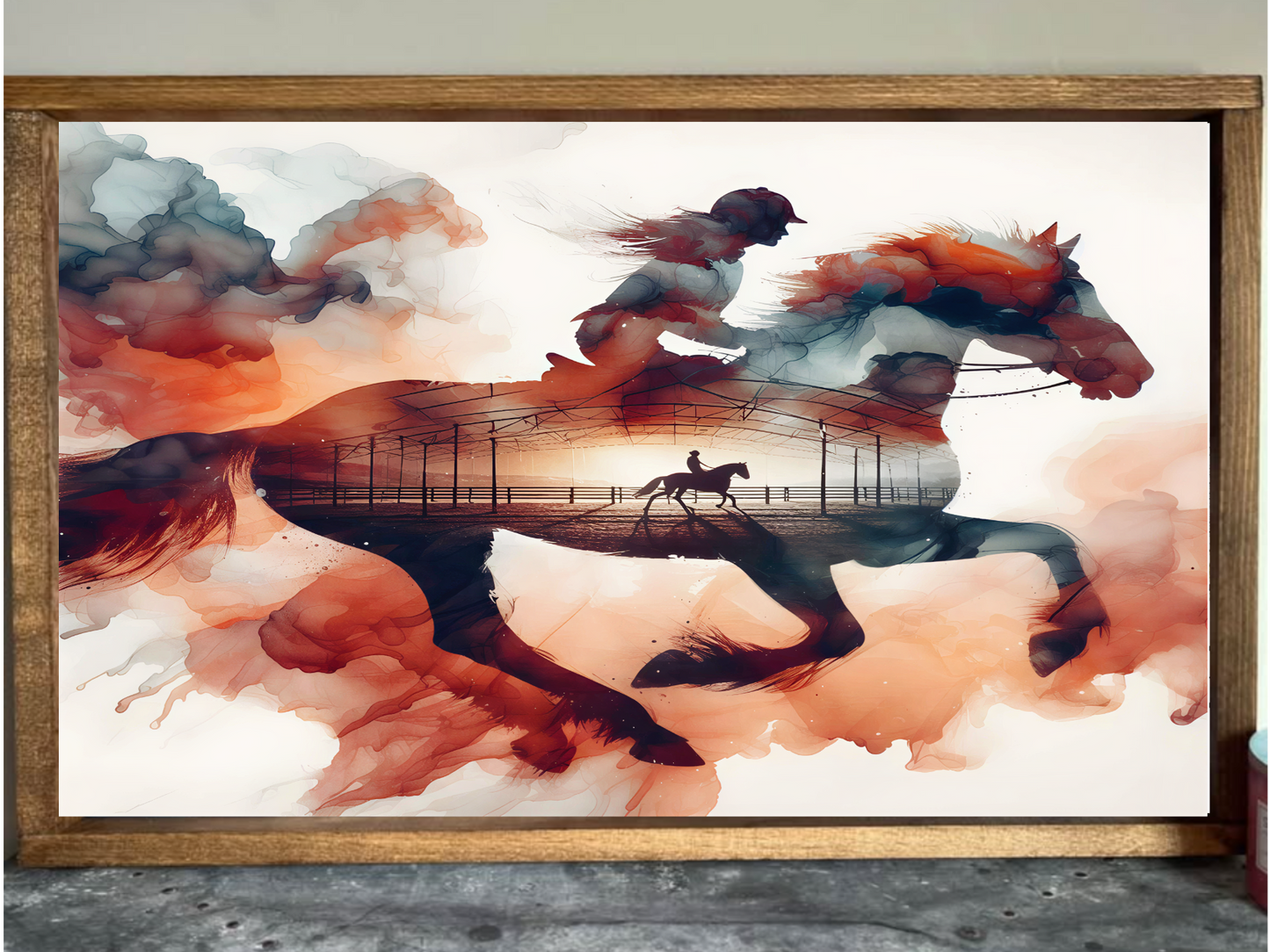 Colorful Silhoutte Horse Girl Farmhouse Sign