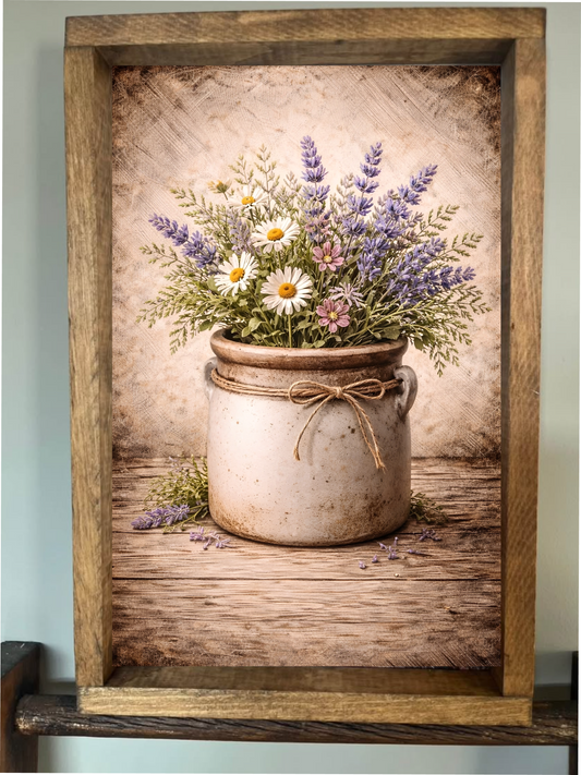 Crockpot Flowers Farmhouse Sign