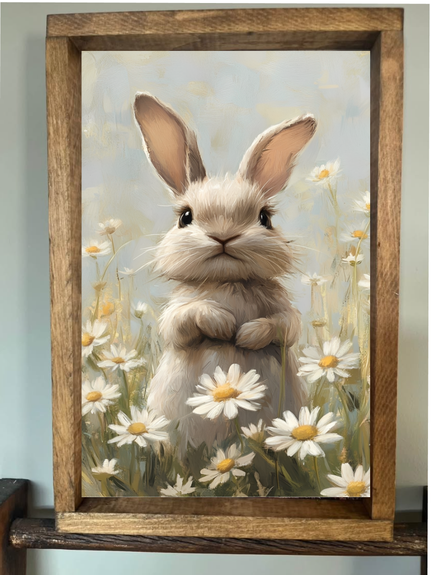 Daisy Bunny Farmhouse Sign