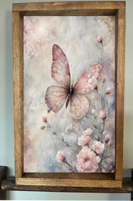 Delicate Butterfly Farmhouse Sign