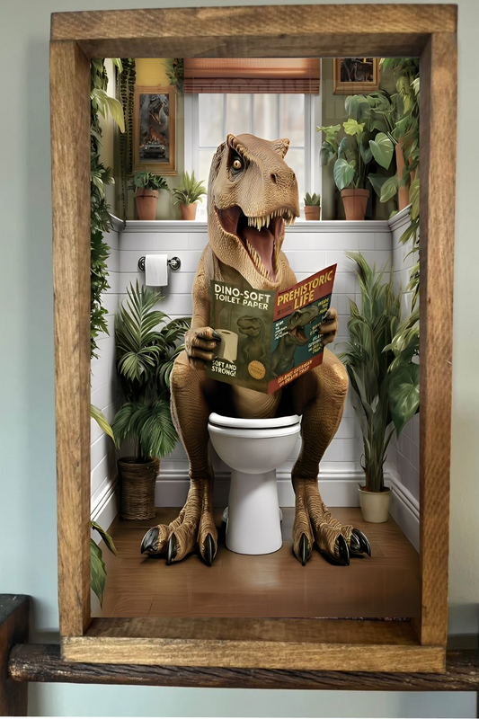 Dinosaur Bathroom Farmhouse Sign