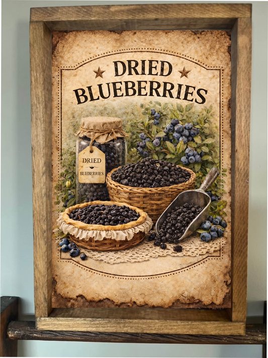 Dried Blueberries Farmhouse Sign