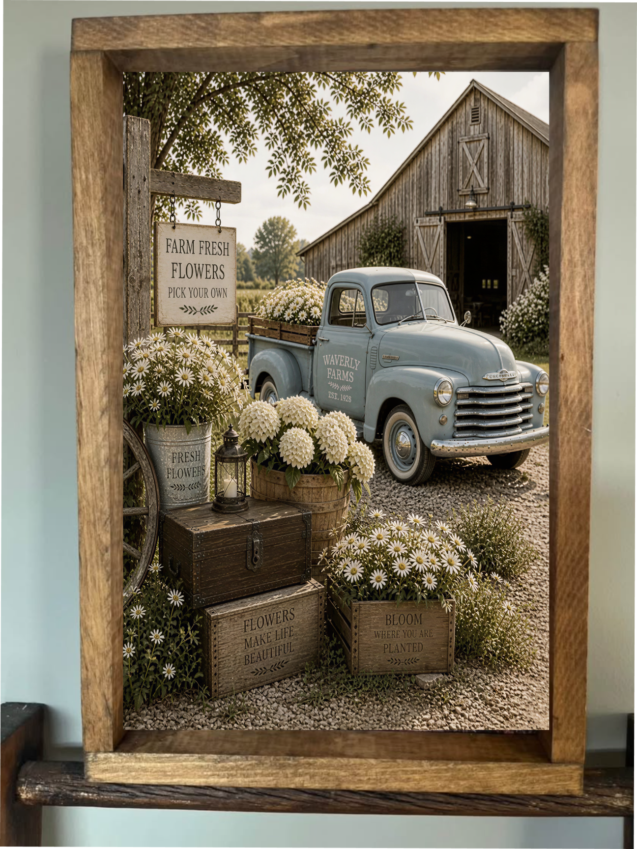 Farm Fresh Flowers Farmhouse Sign