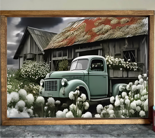 Flowers on a Cloudy Day Farmhouse Sign