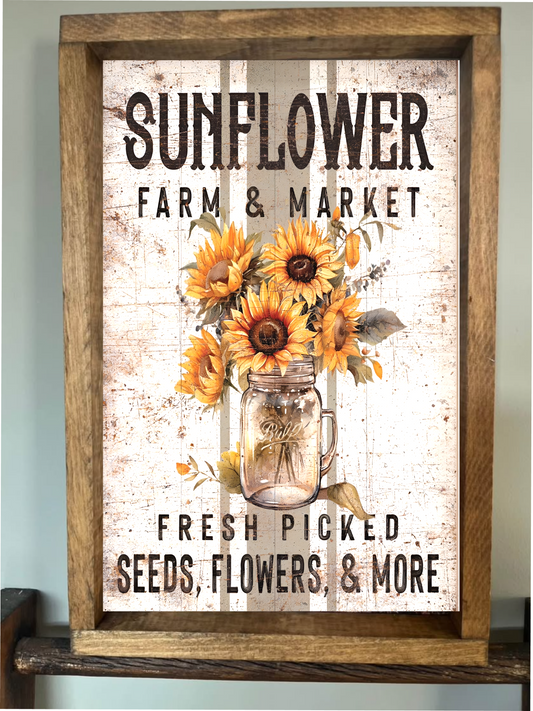Fresh Picked Sunflowers Farmhouse Sign