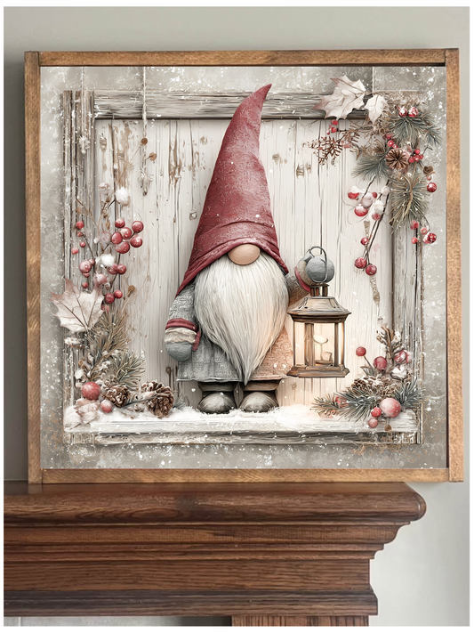 Frosty Gnome Farmhouse Sign