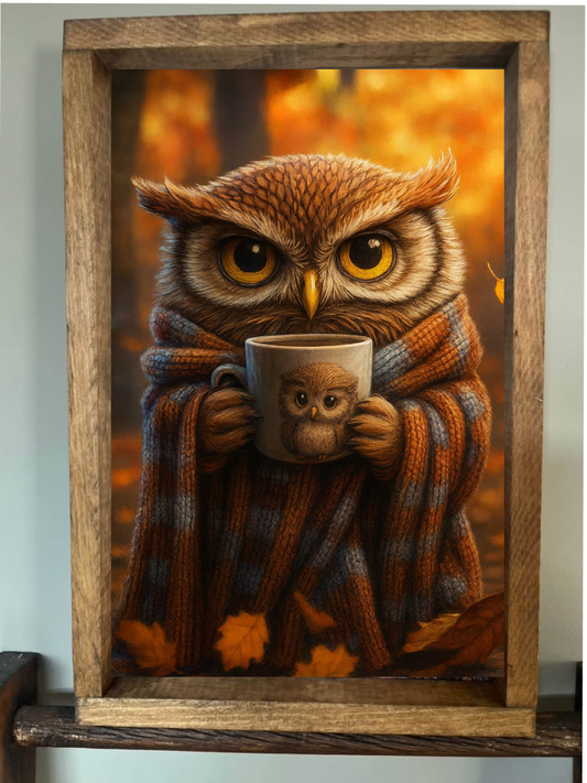 Good Morning Owl Farmhouse Sign