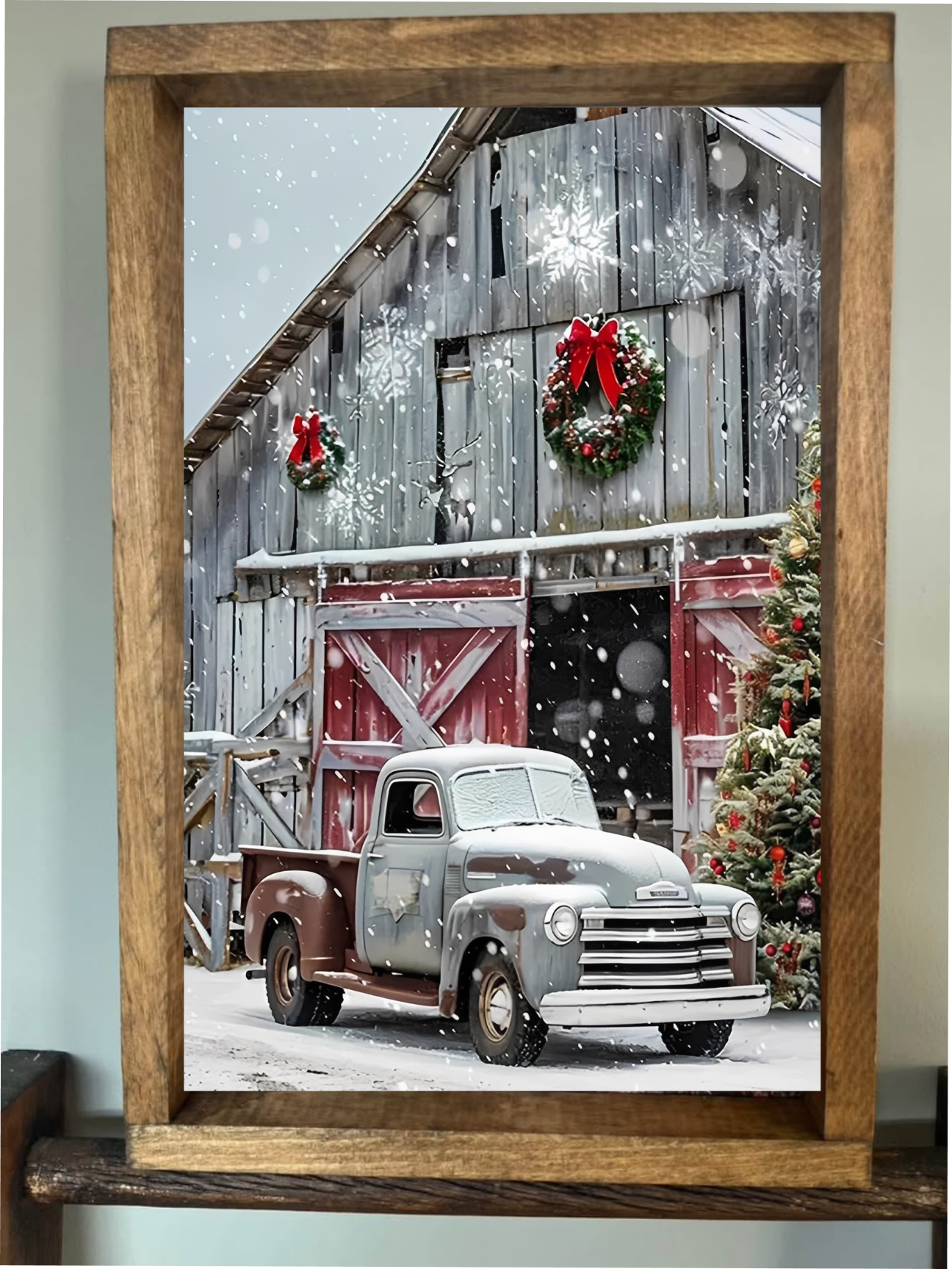 Grey Vintage Truck and Barn Farmhouse Sign