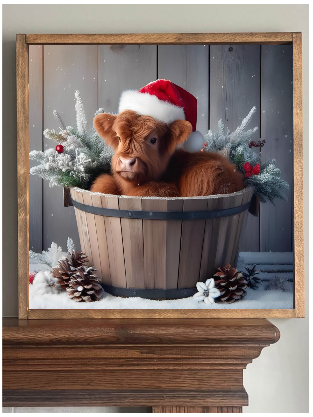 Just Hanging Around Highland Cow Farmhouse Sign