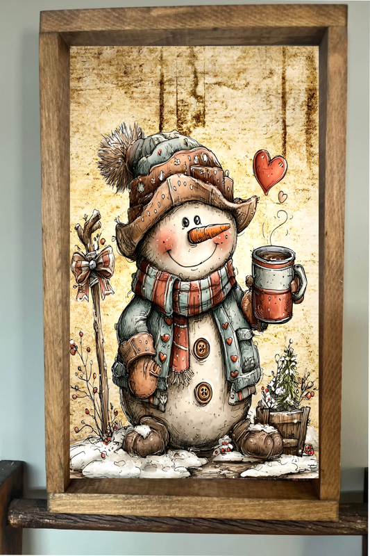 Hanging Around Snowman Farmhouse Sign