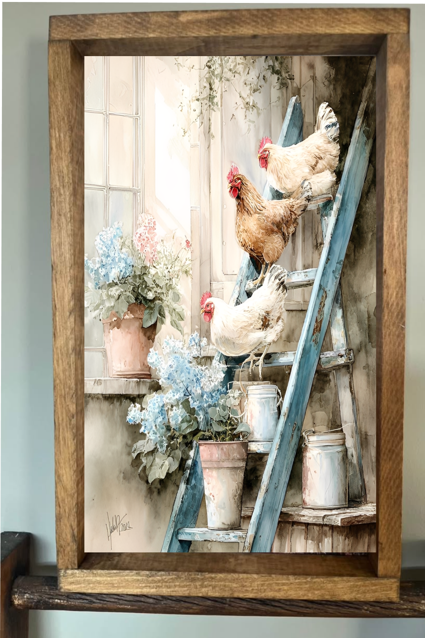 Hen Time Farmhouse Sign