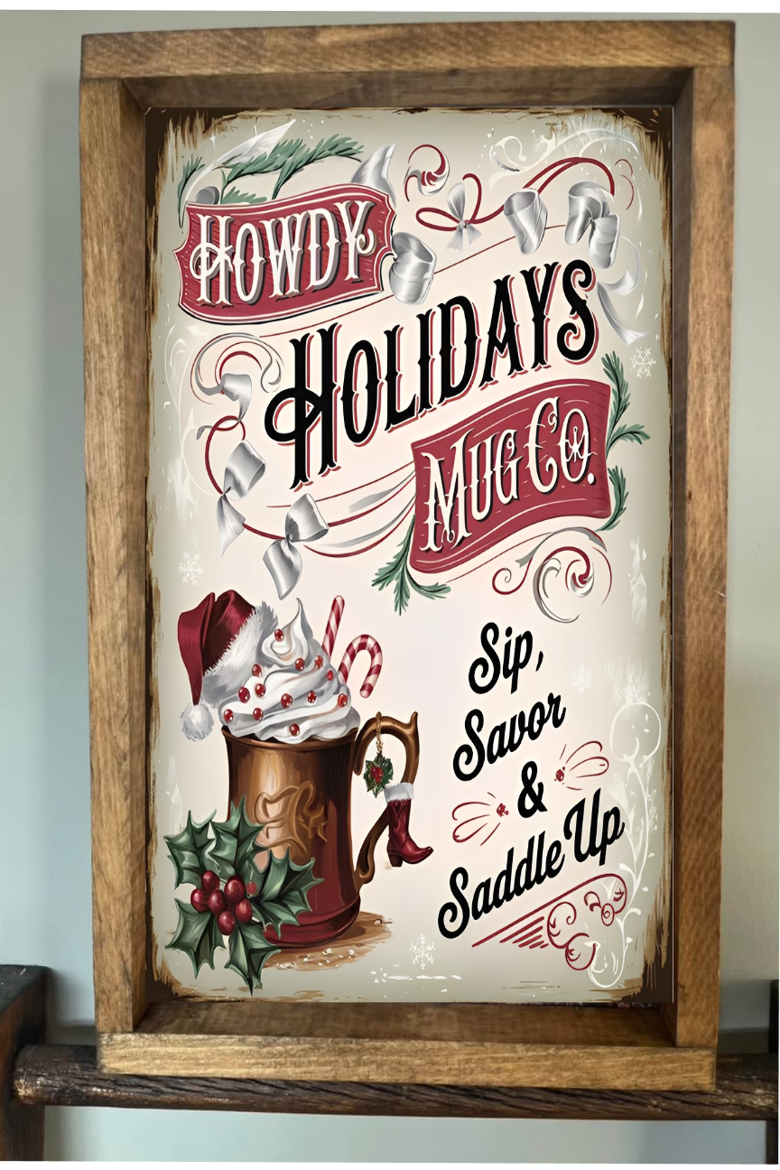 Howdy Holiday's Mug Co. Farmhouse Sign