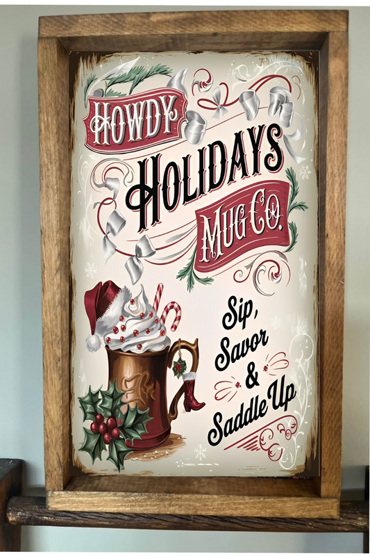 Howdy Holiday's Mug Co. Farmhouse Sign