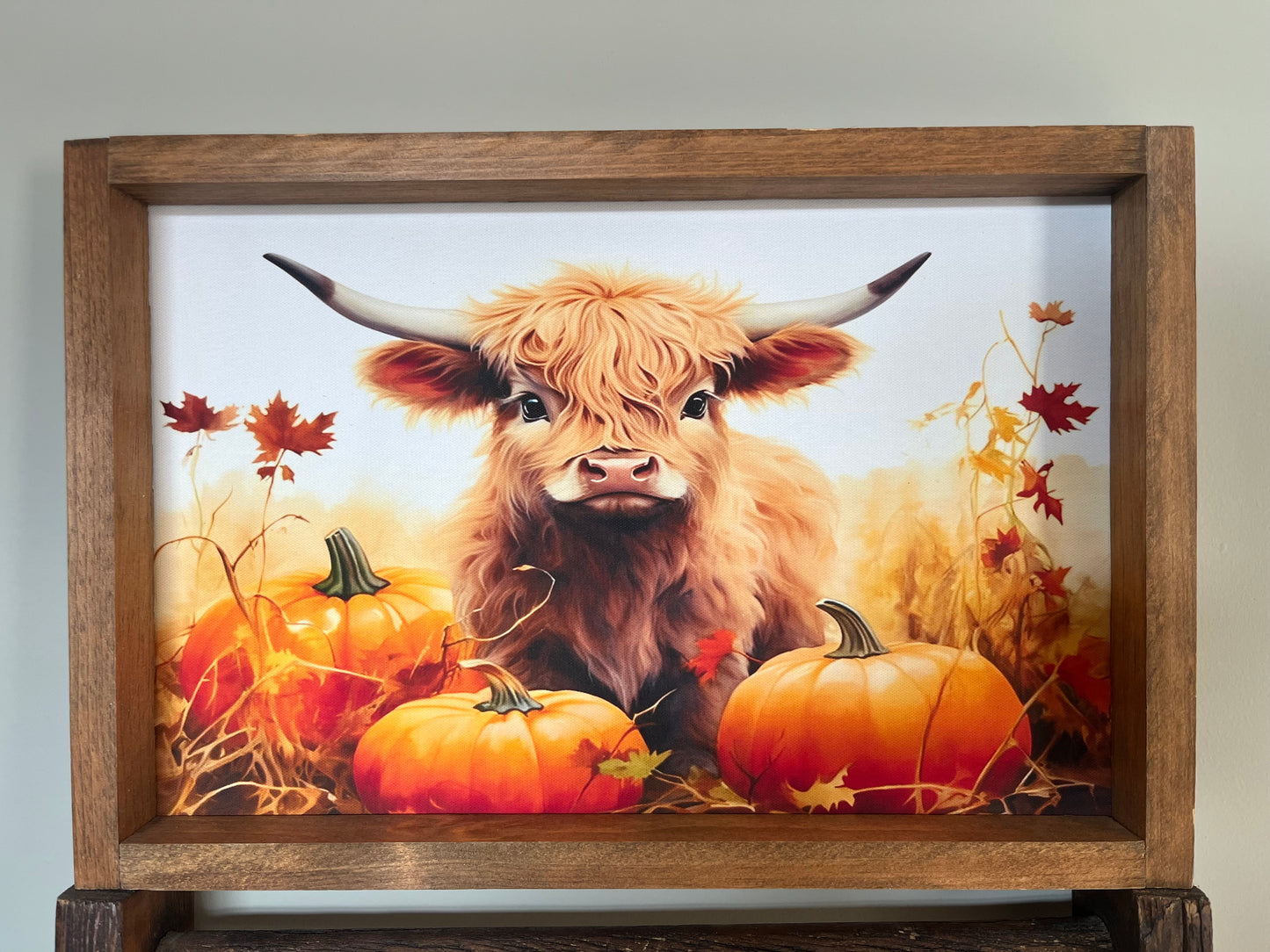 Fall Baby Highland Cow Farmhouse Sign