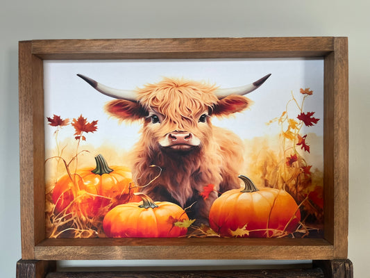 Fall Baby Highland Cow Farmhouse Sign