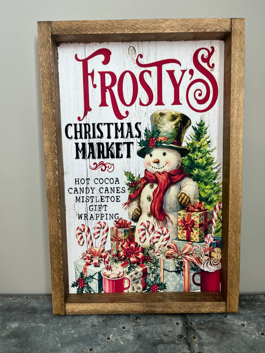 Frosty's Christmas Market Farmhouse Sign