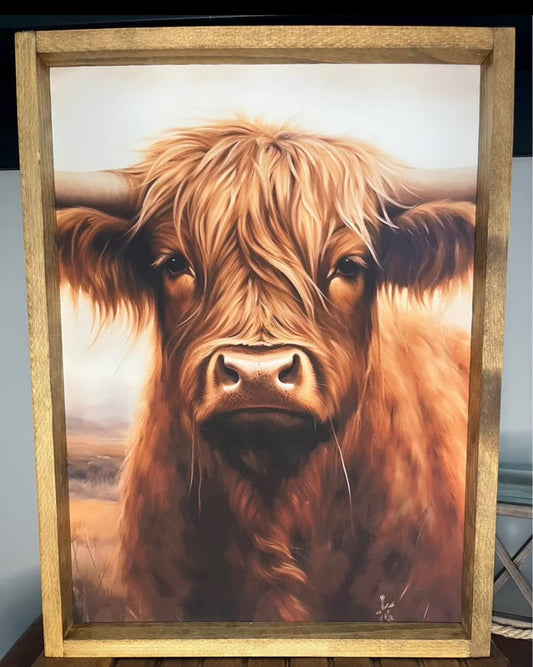 Highland Cow Farmhouse Sign