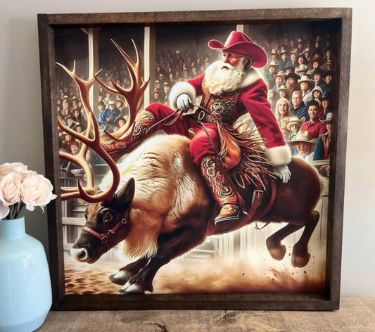 Rodeo Santa Farmhouse Sign