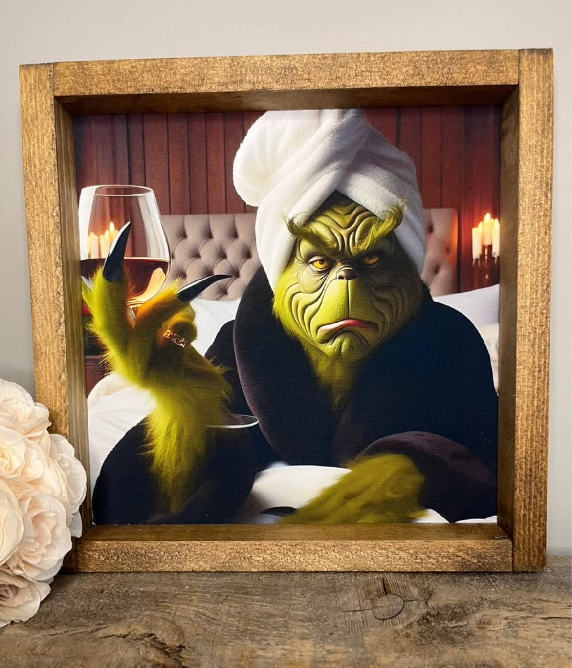 The Winey Grinch Farmhouse Sign