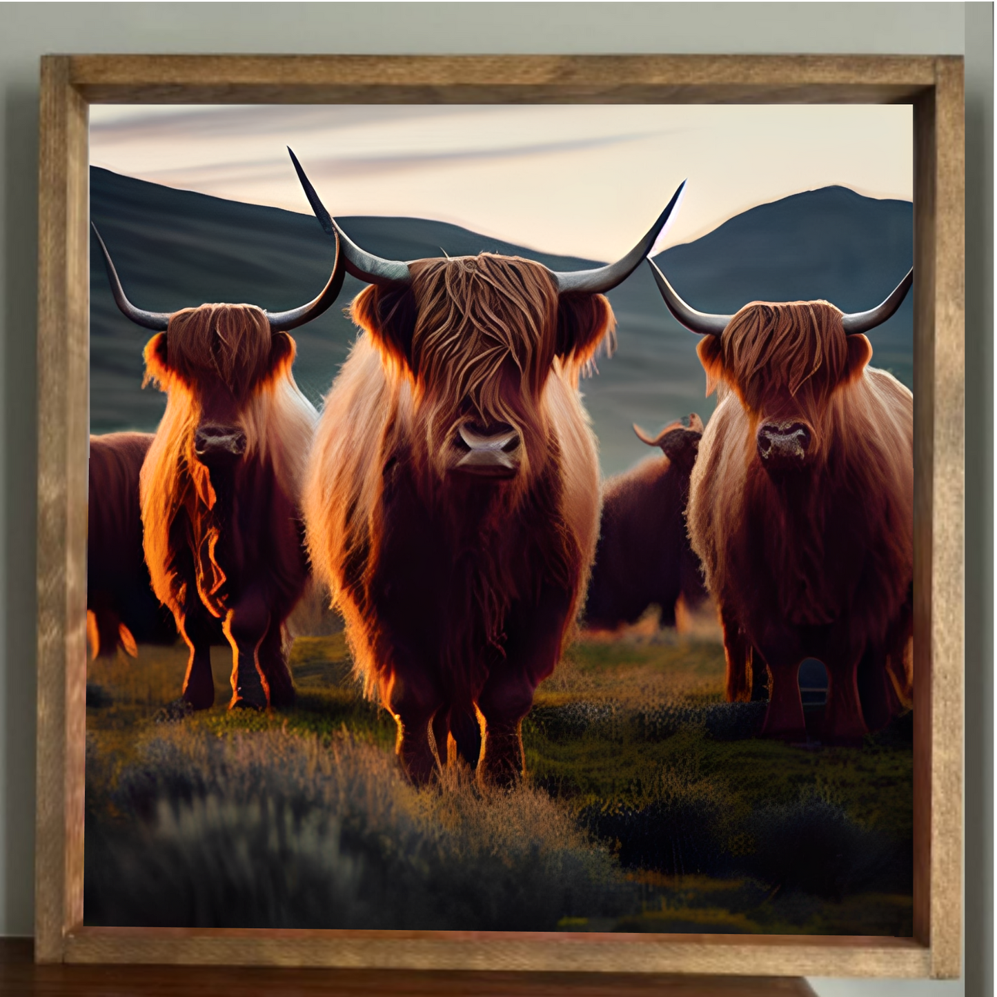 I'm The Boss Highland Cow Farmhouse Sign