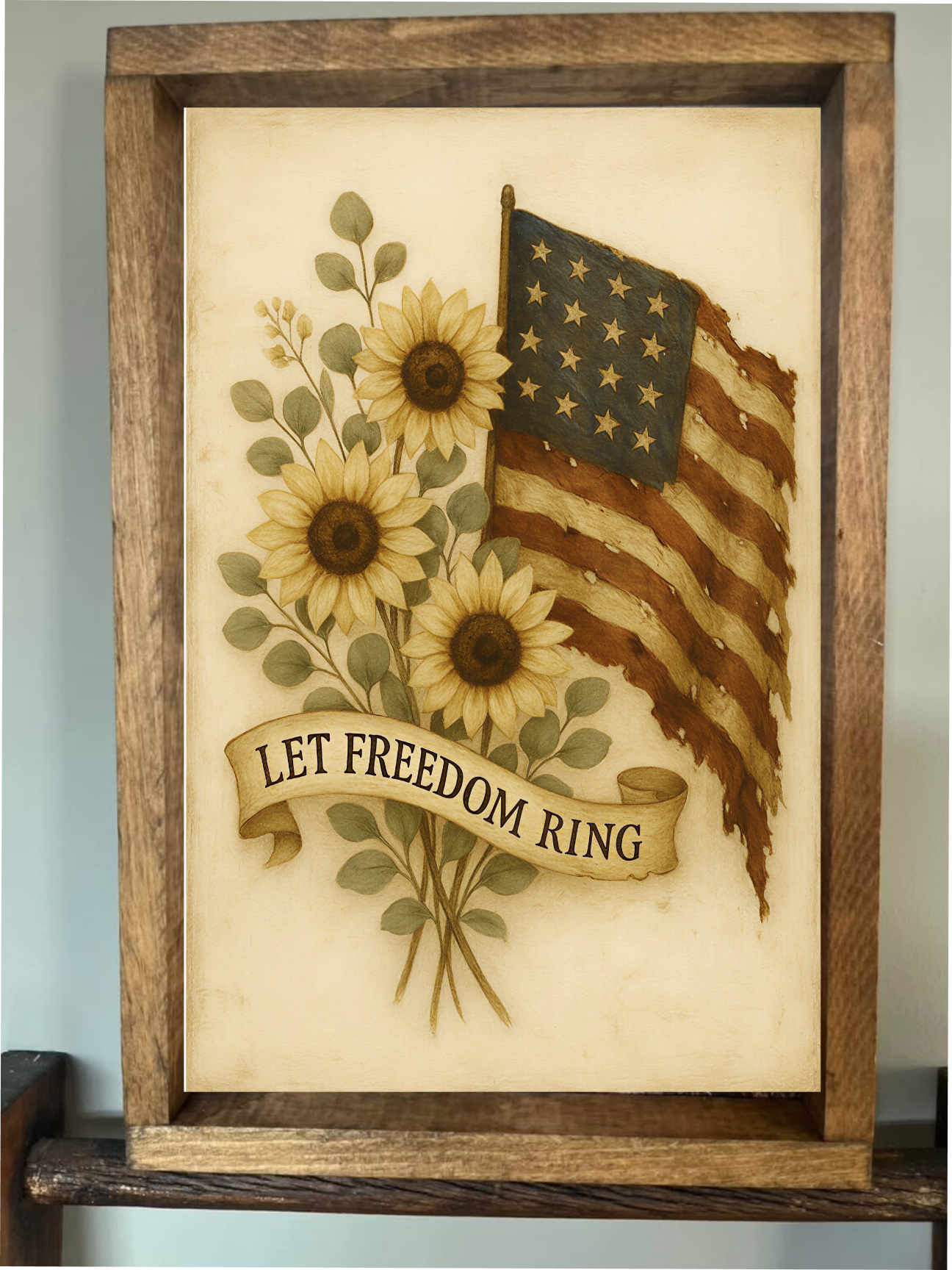Let Liberty Ring Farmhouse Sign