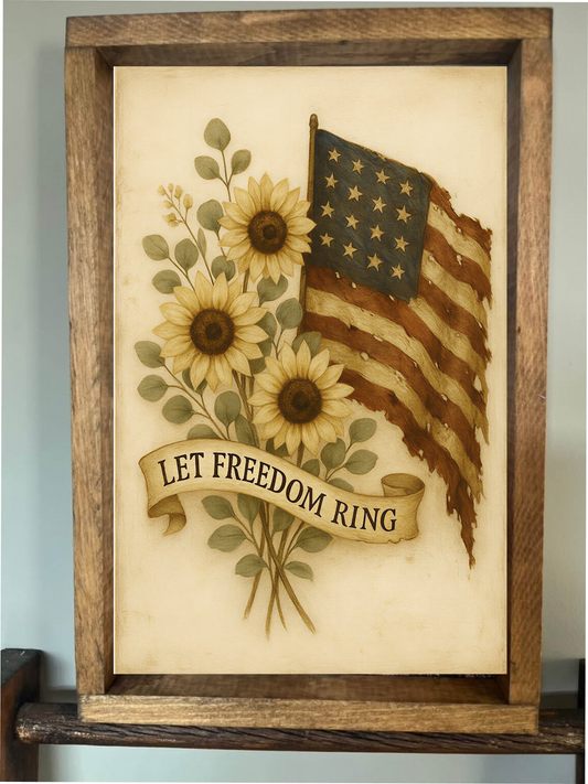 Let Liberty Ring Farmhouse Sign