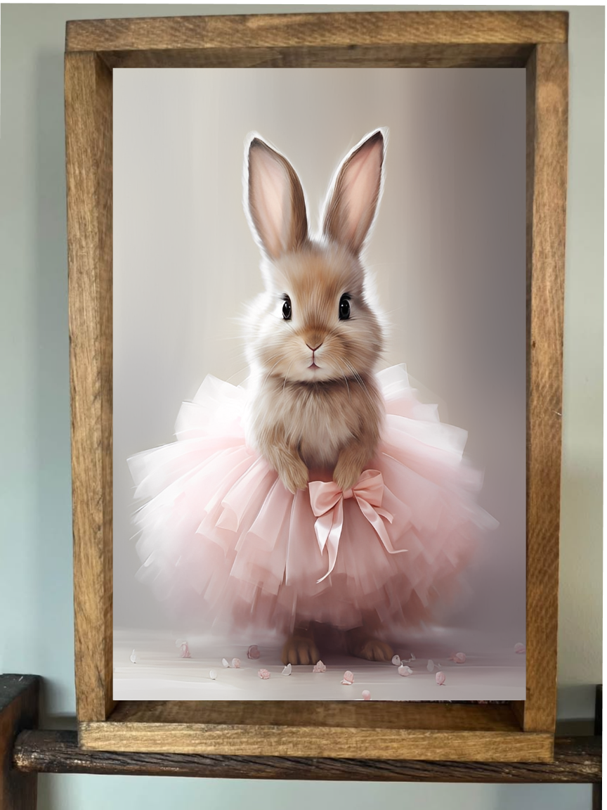 Little Bunny Tutu Farmhouse Sign