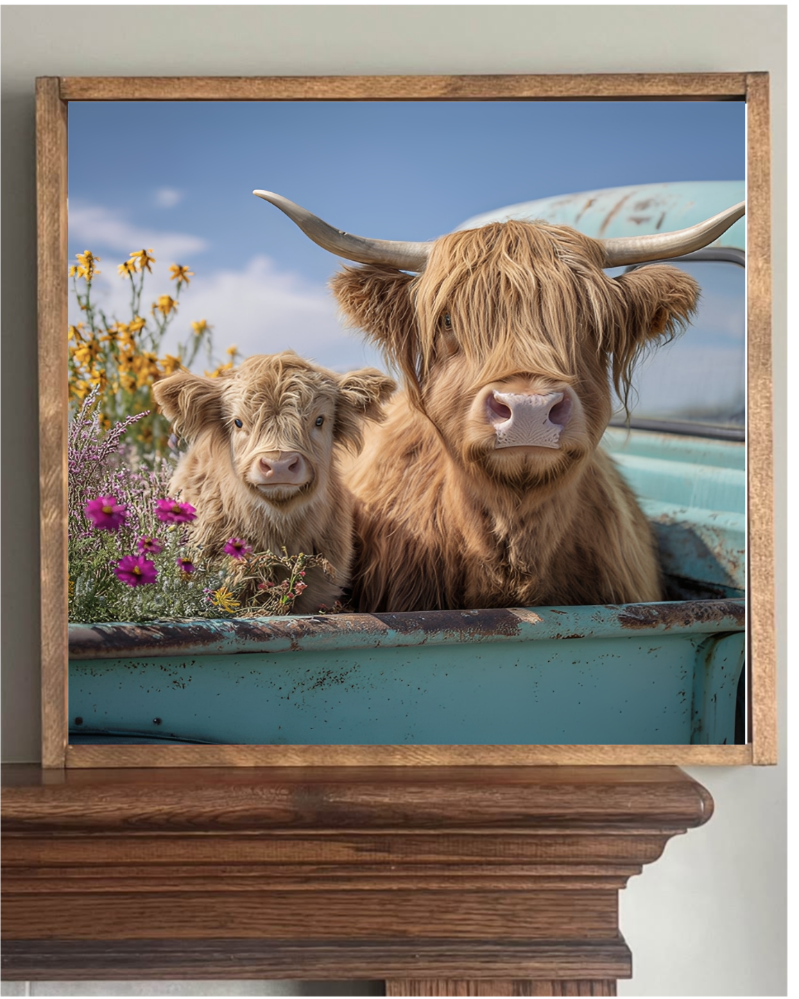 Little Sister Highland Cow Farmhouse Sign