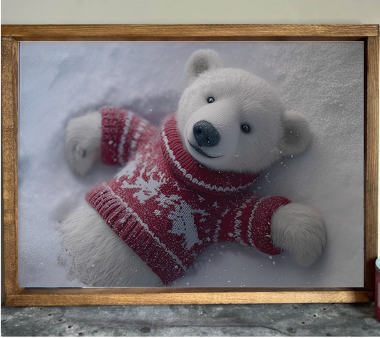 Making Snow Angels Farmhouse Sign