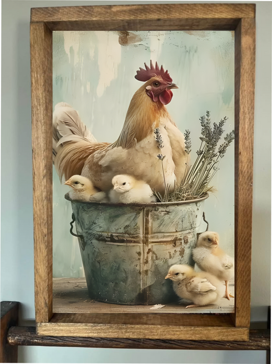 Mama & Her Chicks Farmhouse Sign