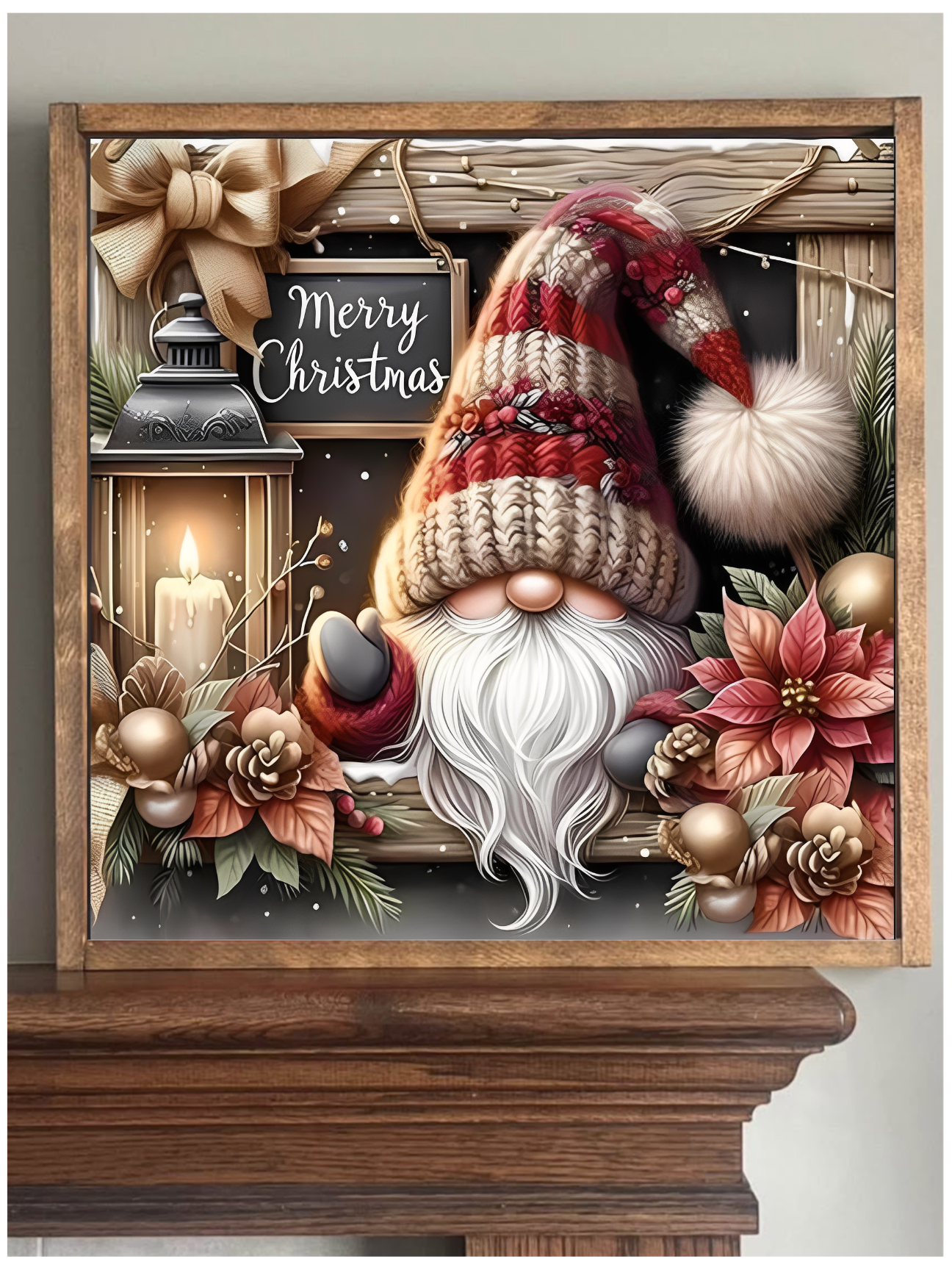 Merry Christmas Gnome Farmhouse Sign