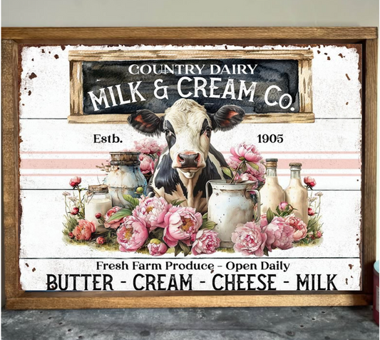 Milk & Cream Co. Farmhouse Sign