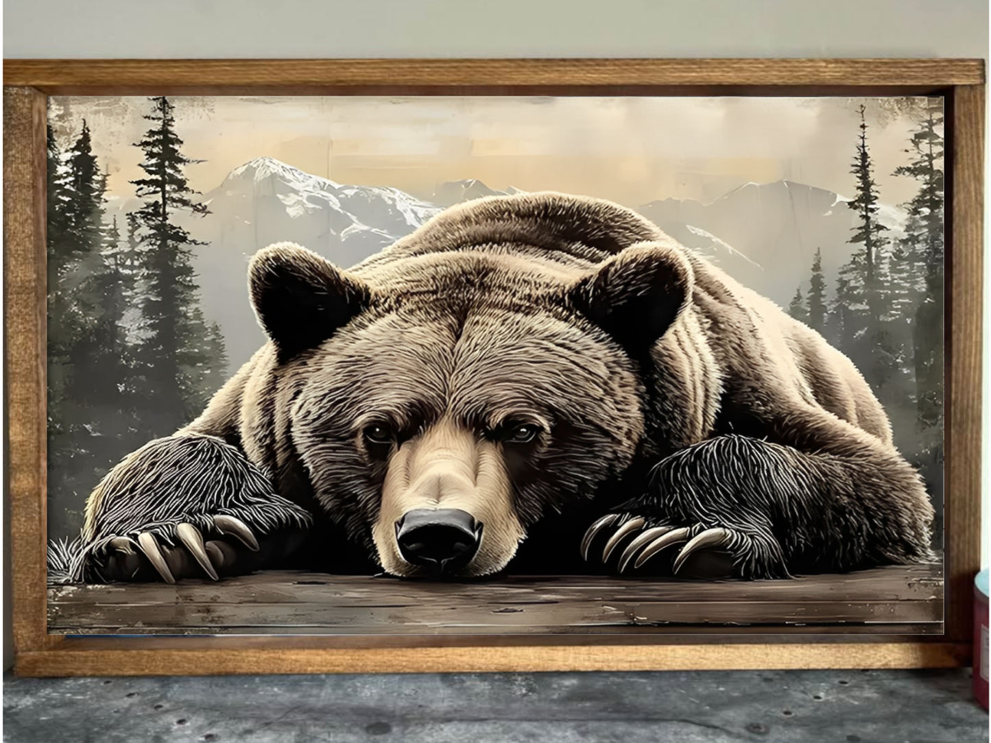 Mountain Bear Farmhouse Sign