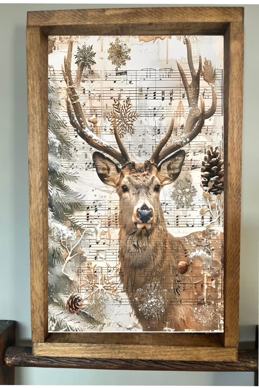 Music Sheet Deer Farmhouse Sign